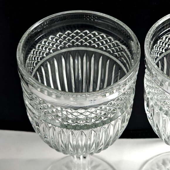 Libbey Glass Radiant Patterned Water Goblets 7" maximalism midcentury retro (2) - Picture 4 of 10